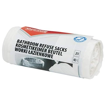 Bild av OFFICER PRODUCTS 22025169 14 soppåsar 20 l 40 stycken/rullar soppåse för hushållsavfall badrum standard (HDPE) färg: vit