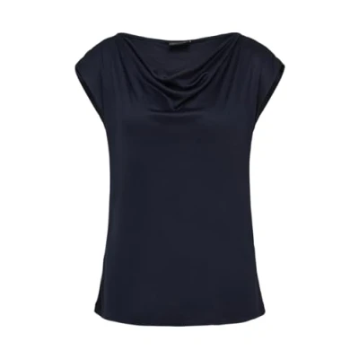 Bild av s.Oliver Black Label MIT Wasserfallausschnitt Blus, Storlek: 34, Navy