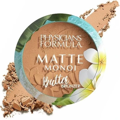 Bild av Physicians Formula Matte Monoi Butter Bronzer, Bronzerpuder med Krämig och Mjuk Textur, Berikad Murumurusmör för en Långvarig Effekt, Vattenresistent, i Nyansen Bronzer