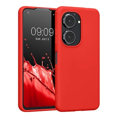 Bild av Kwmobile fodral kompatibelt med ASUS Zenfone 10/Zenfone 9 mjukt smalt skyddande TPU silikonskydd röd