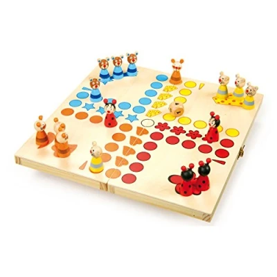 Bild av Small Foot Ludo djur av trä, brädspel för stora och små, med djurfigurer, från 4 år, 7358 leksaker