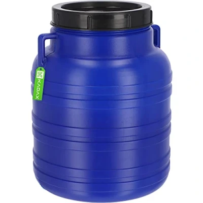 Bild av KADAX plastfat, fat av HDPE plast med bred hals och lock, multifunktionellt universalfat, vattenfat (20 l 1 styck)