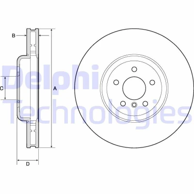 Bild av DELPHI BG9160C Disque de frein 374 36 5 ventilé revêtu à haute teneur en carbone sans roulement roue, bague ABS BMW: Berline, Touring, 7