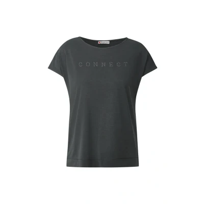 Bild av Street One LOOK MIT Wording Tshirt med print, Storlek: 40, Granite grey