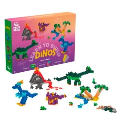 Bild av Plus Learn to Build Dinosaurs 600 bitar Kreativ lek, Byggklossar, Bygga, Utvecklande leksaker för barn, STEM, STEAM, Producerat i Danmark