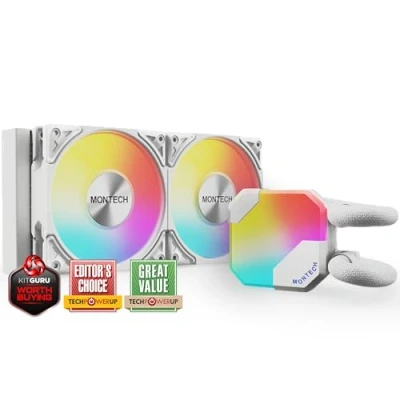 Bild av Montech Hyper Flow ARGB 240 White CPU Vattenkylare Max 29 dBA