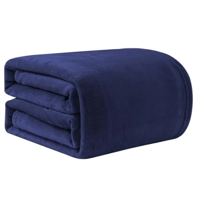 Bild av Good Nite fleecefilt fluffiga filtar flanell varmt mjukt överkast för soffa (marinblå, dubbel)