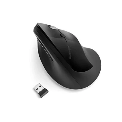 Bild av Kensington Trådlös mus Pro Fit Ergonomisk Vertikal 2,4 GH med rullhjul och fyra knappar för att förhindra musarm/tennisarmbåg/RSI syndrom; Svart (K75501EU)