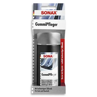 Bild av SONAX Gummivårdare med svampmapplikator (100 ml) rengör, vårdar och håller alla gummidelar elastiska, förhindrar frysning fastklistring av gummitätningar Artikelnr. 0340000
