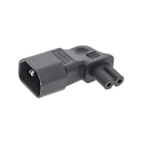 Bild av InLine® nätadapter IEC 60320 C14/C7, vänster/höger vinklad, 3 pol. Kallmaskiner till 2 poler.
