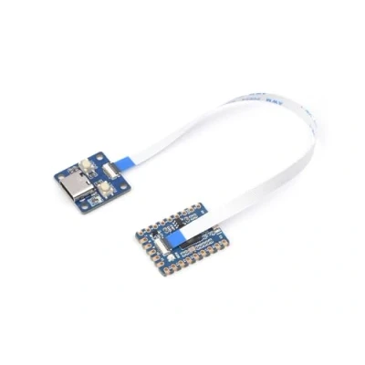 Bild av Waveshare ESP32 S3 Mini utvecklingskort med USB adapterkort baserat på S3FH4R2 dubbelkärnig processor, 2,4 GHz Wi Fi och Bluetooth LE stöd, 240 MHz körfrekvens
