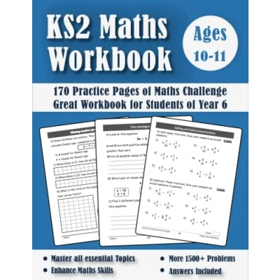 Bild av KS2 Maths Workbook Year 6: Book for 10 11 Olds New Y6 SATS Targeted Practice Questions 170 Pages Answers Included