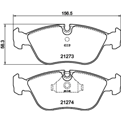 Bild av HELLA 8DB 355 007 721 Jeu de plaquettes frein préparé pour indicateur d&#039;usure VOLVO: XC70 I Cross Country, V70 I, 850 Break