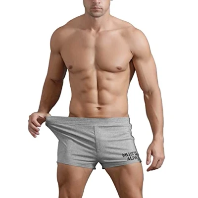 Bild av Herr Gym Bodybuilding Träna sporter Shorts Kondition Bomull S1001 grå XL