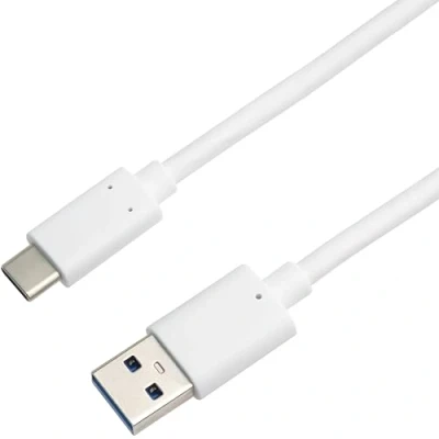 Bild av PremiumCord USB C till 3.0 anslutningskabel 3 m, SuperSpeed datakabel upp 10 Gbit/S, anslutning A, 3.1 generation 2 typ kontakt, färg vit, längd 1 m