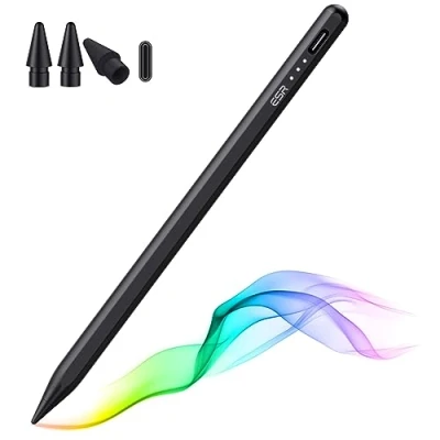 Bild av ESR penna för iPad 2018 2025, med Tilt Sensitivity, Palm Rejection, kompatibel 11 (A16)/10. Gen, Air 11&quot;/13&quot;, Pro 11&quot;/12,9&quot;/13&quot;, Mini 6/5, svart