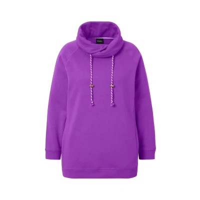 Bild av Ulla Popken MIT Stehkragen Raglanform Lange ÄRMEL Sweatshirt, Storlek: 62/64, Classic purple