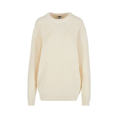 Bild av Urban Classics Herrtröja Rib Basic Sweater, klassisk tröja för män, normal passform, storlekar S5XL, Vit, S