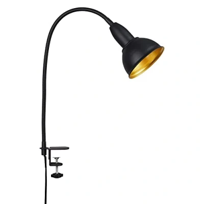 Bild av BRILONER Leuchten retro klämlampa, lä inklusive flexarm, inkl. strömbrytare, 1 x E14, max. 25 watt, metall, svart guld, 2603 015