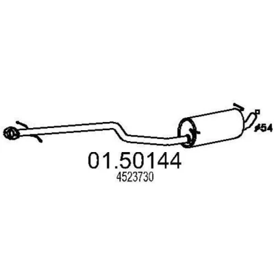 Bild av MTS 01.50144 Silencieux Intermédiaire 2235 FORD: Transit Connect Mk1 Van, Tourneo