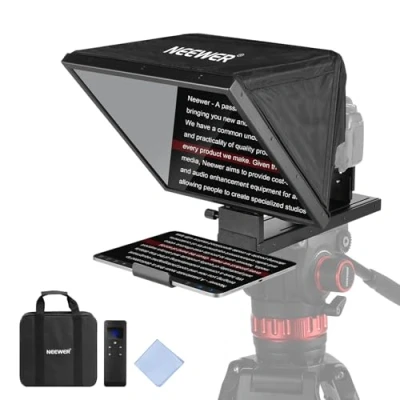 Bild av NEEWER BASICS X16B aluminiumlegering lyftbar teleprompter 16 tum för iPad surfplatta telefon DSLR kamera, fjärrkontroll och appkontroll, kompatibel med iOS Android, Pro onlinelektioner live