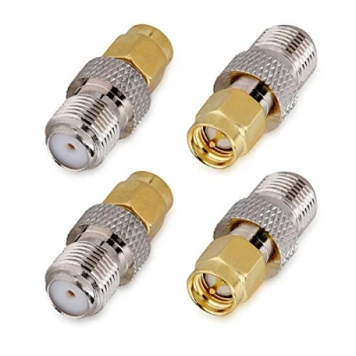 Bild av kwmobile F kontakt hona till SMA hanadapter paket med 4 koaxialkabeladapter antenn typ koax CATV RF omvandlare multipack set
