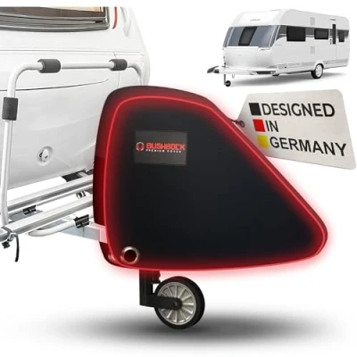 Bild av BUSHBOCK® dragstångsskydd av Oxford 600D material, högkvalitativt, med PU beläggning och reflexer. Universellt även för husvagnar/släpvagnar säkerhetskoppling boxlås