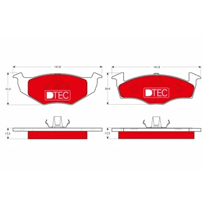 Bild av TRW DTEC COTEC GDB1274DTE Jeu de plaquettes frein non préparé pour indicateur d&#039;usure VOLKSWAGEN: Polo IV 3/5 portes, III portes