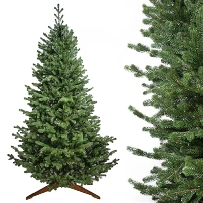 Bild av Evergreen Tree® konstgjord julgran 150 180 210 230 250 cm naturtrogen 100 % formgjutning med stativ av naturträ, tillverkad i EU,