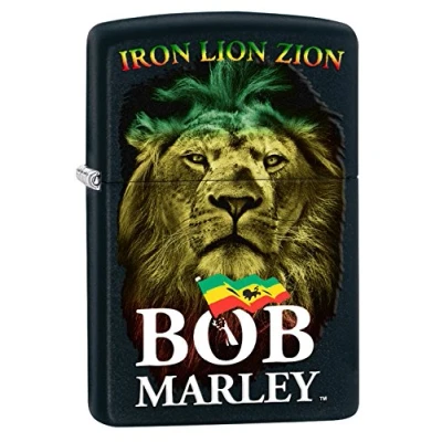 Bild av Zippo BOB MARLEY svart matta vår 2017 tändare, krom, silver, 5,8 x 3,8 2 cm