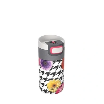 Bild av KAMBUKKA Isolerad resemugg (300 ml) Läckagesäker termos: Snapclean® Technology Perfekt för varma och kalla drycker Halkfri botten Rostfritt stål &quot;ETNA Floral Patchwork&quot; modell