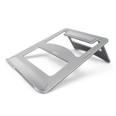 Bild av Hama laptopstativ av aluminium (laptophållare för enheter upp till max. 40 cm (15,6 tum), höjd 7 cm, halkfri, vikbar, optimal laptopventilation, notebook stativ) silver