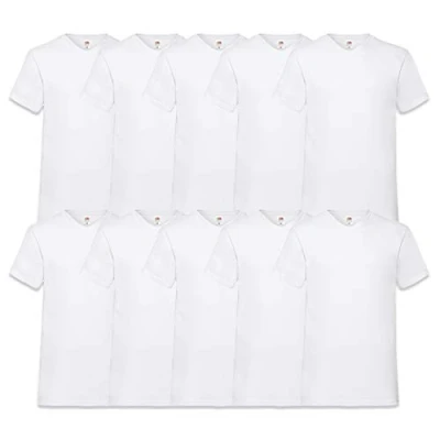 Bild av Fruit of the Loom Herr V neck 61 066 0 T tröja, Vit, XXL x 10 stycken