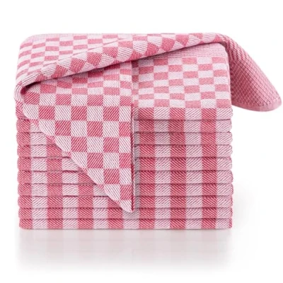 Bild av Blumtal set med 5 premium Hushållsdukar av hög kvalitet, 100% bomull, OEKO TEX® certifierade, rödrutiga, 50x70cm