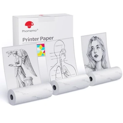 Bild av Phomemo White Adhesive Paper for 2 Years Sticker Printer Rolls M02 M02S Pro, 3 in 1 Set