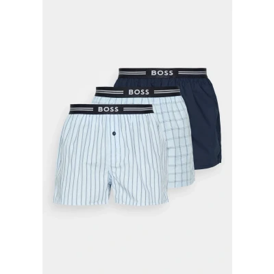 Bild av BOSS Herr 3P vävd boxer boxershorts, Open Blue465, L (förpackning med 3)