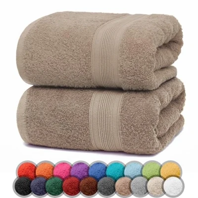 Bild av NatureMark 2 pack duschhanddukar premiumkvalitet 70 x 140 cm duschhandduk dubbelpack färg: sand/beige