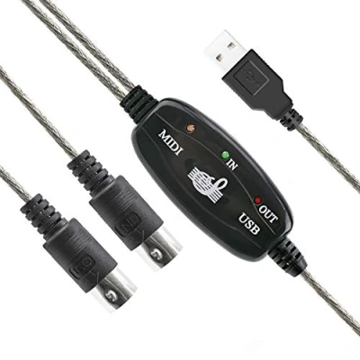 Bild av DIGIFLEX USB till MIDI keyboard PC gränssnitt/omvandlare/kabel