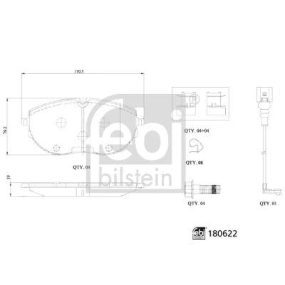 Bild av Bromsbeläggssats, skivbroms Febi bilstein 180622