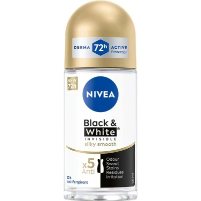 Bild av NIVEA Antiperspirant Deo Black &amp; White Silky Smooth Roll On 50 ml