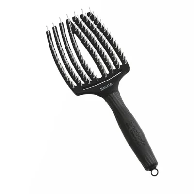Bild av Olivia Garden Fingerbrush Care Iconic Stor Svart Hårborste med Nylonborst för Lätt Utredning &amp; Hälsosamt Hår