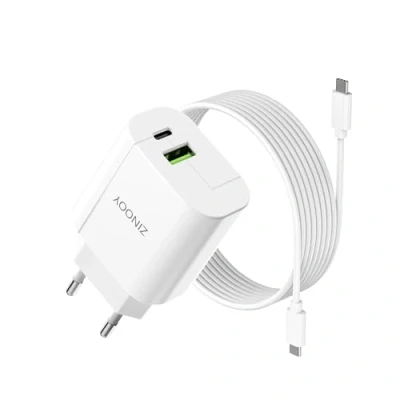 Bild av Zinooy 20W USB C laddare, strömadapter 2 portar, plug snabbladdare, laddare kompatibel med iPhone 15/14/13/12/11