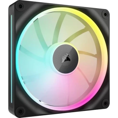 Bild av CORSAIR iCUE LINK LX140 RGB 140 mm PWM Fläkt Enkelförpackning Dubbla ljusslingor Kräver Systemhubb (Säljs Separat) AirGuide Teknik Svart