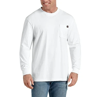 Bild av Dickies herrmodell, stor, lång, långärmad och med rund hals i kraftigt material, Vitt, M