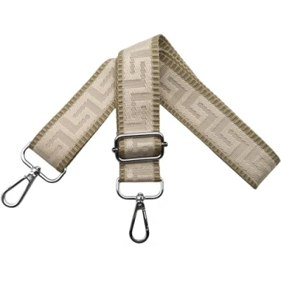 Bild av axelrem för väska väskremmar ombyte, justerbar väskrem bred 3,8 cm med silver karbinhake fickband bärrem handväskor dam, färgglad, K, Khaki/beige, 80 130cm