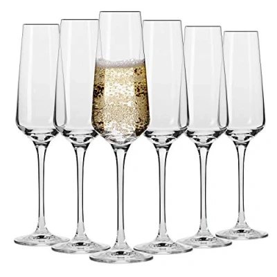 Bild av KROSNO Kristall Champagne flöjtglas Set med 6 180 ML Avant Garde samlingen Perfekt för hem, restauranger och fester Diskmaskin säker