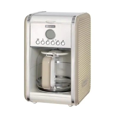 Bild av Ariete 1342, filterkaffebryggare, kaffebryggare i härdat glas, kapacitet upp till 12 koppar, 24 timmars programmerbar timer, automatisk avstängning, 2000 W, beige/grädde
