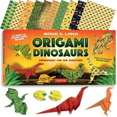 Bild av Origami Dinosaurs Kit: Prehistoric Fun for Everyone!: Kit Includes 2 Books, 20 Projects and 98 Papers