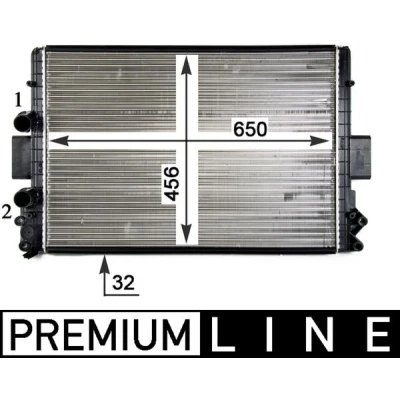 Bild av MAHLE ORIGINAL CR 1105 000P Radiateur du moteur pour véhicules sans système de climatisation 650 456 32 ailettes jointes mécaniquement