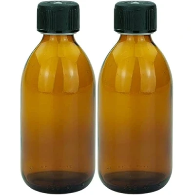Bild av mikken 2 bruna glasflaskor 250 ml med skruvlock